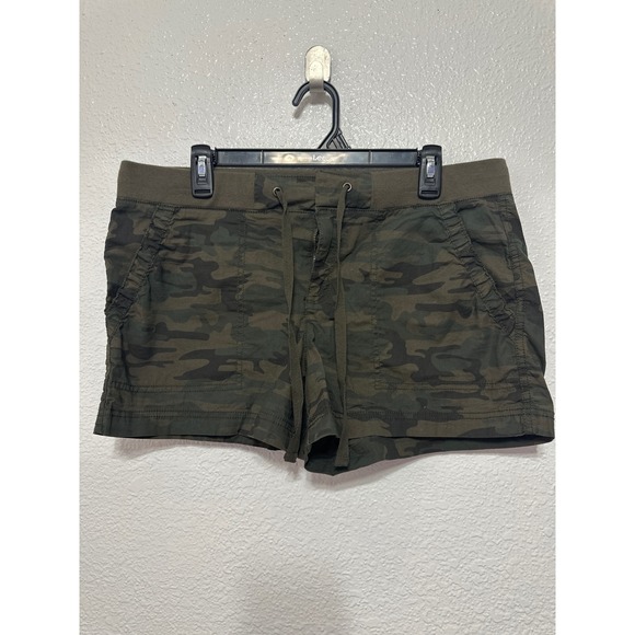 a.n.a Pants - a.n.a  Womens Camo Cargo Shorts Size 10 Elastic Waist Drawstring Pockets